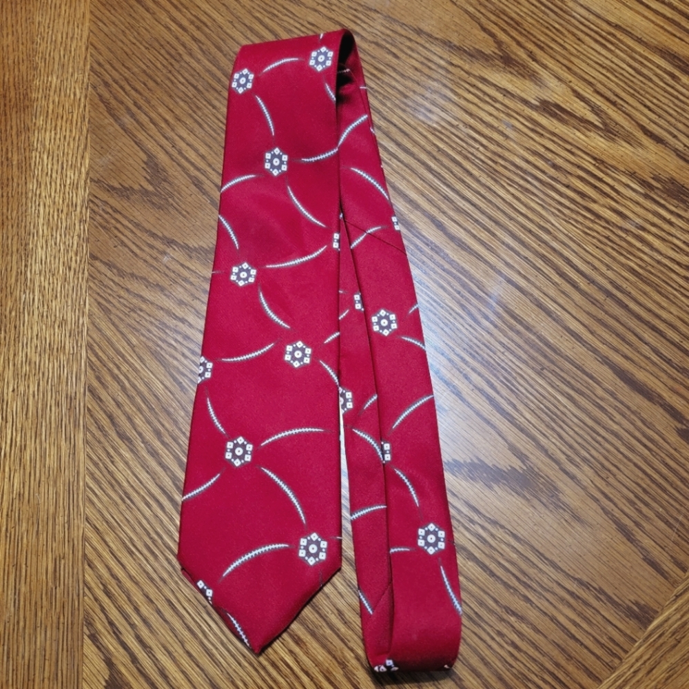 Vintage Christian Dior deep red silk tie